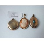 A back & front locket complete with 2 other lockets