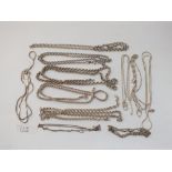 Ten silver chains - 75gms