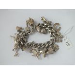 A good silver charm bracelet - 105gms