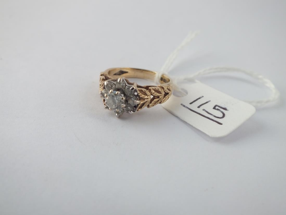 A cluster dress ring in 9ct - size J - 3.2gms - Image 2 of 2