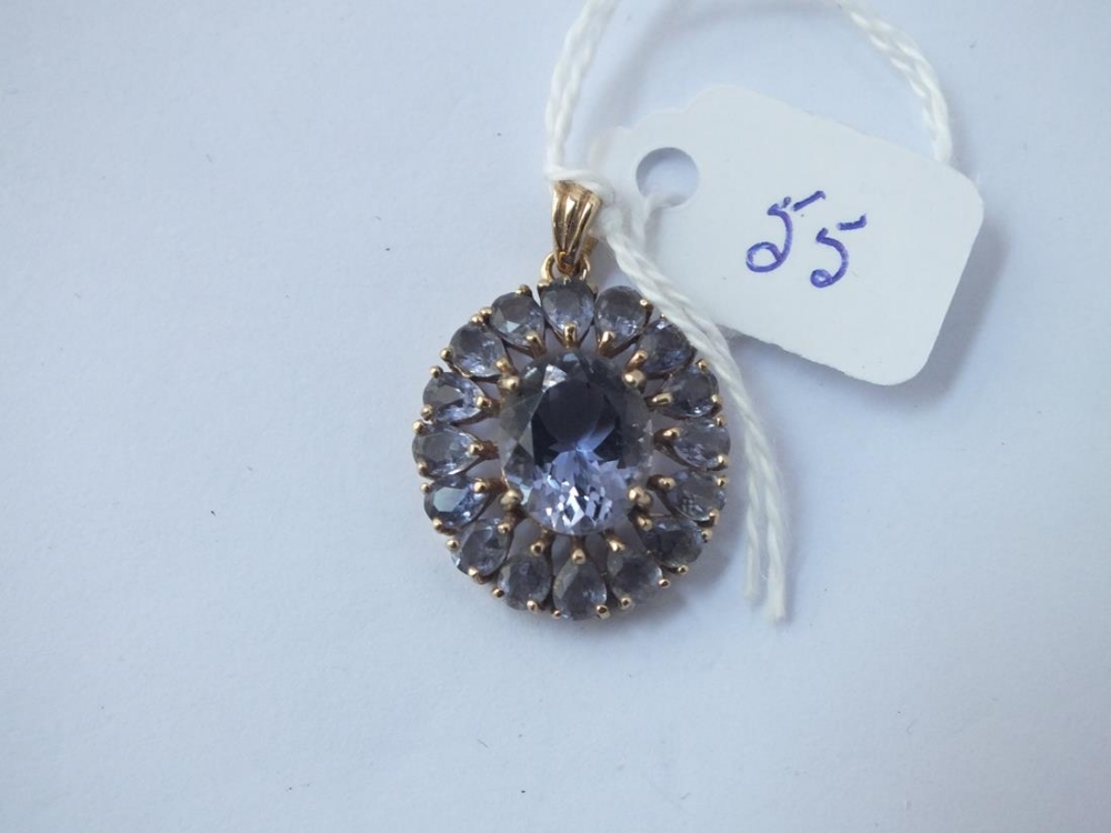 An amethyst pendant in 9ct - 3.5gms