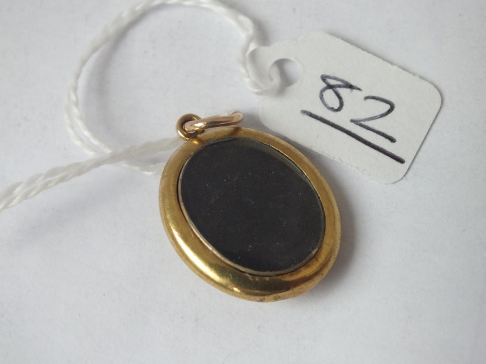 An antique enamel & pearl locket back pendant in 15ct gold - Image 2 of 2