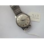 A GENTS LONGIENES AUTOMATIC WRIST WATCH WITH SECONDS SWEEP - WORKING ORDER