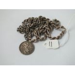 Two silver chains and a pendant - 42gms