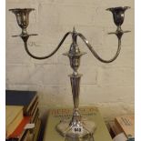 An Adam-style candelabrum - Sheffield 1964 - 14" high - branches 475gms