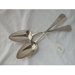 A pair of George III crested tablespoons - London 1803 by Script JW