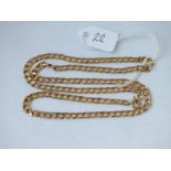 A flat curb link neck chain in 9ct - 10gms