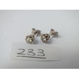 A PAIR OF GOOD DIAMOND EAR STUDS IN WHITE GOLD