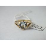 A ring with large central stone in 14ct gold - size P - 3.8gms