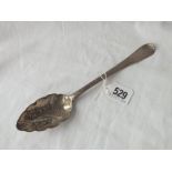 A Georgian berry spoon with crest - London 1811 by IA - 63gms (bowl strengthened)
