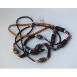 Three millefiori glass bead necklaces