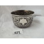 An embossed sugar bowl - London 1901 - 3.5"DIA - 80gms