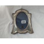An easel-shaped photo frame with reeded border - 7" high - B'ham 1909
