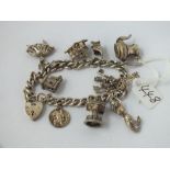 A silver charm bracelet