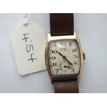 A gents sportsman wrist watch by RONE with seconds dial in 9ct