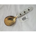 An enamel decorated spoon - 925 standard