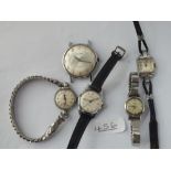 Four ladies & 1 gents stainless steel wrist watches
