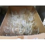 CARTON OF GLASSWARE INCL, WINE GLASSES, SHERRY & OTHERS