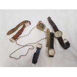 A SEIKO QUARTZ WATCH & 4 OTHERS