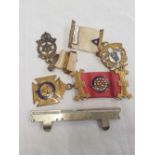TWO SILVER GILT & ENAMEL MEDALS WITH RIBBONS