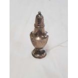 A VICTORIAN SILVER FLUTED PEPPER - B'HAM 1891