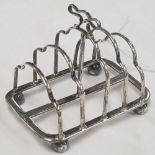 SMALL SILVER FOUR PART TOAST RACK - SHEFFIELD 1898