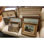 LARGE QTY OF F/G PICTURES & GILT FRAME PICTURES