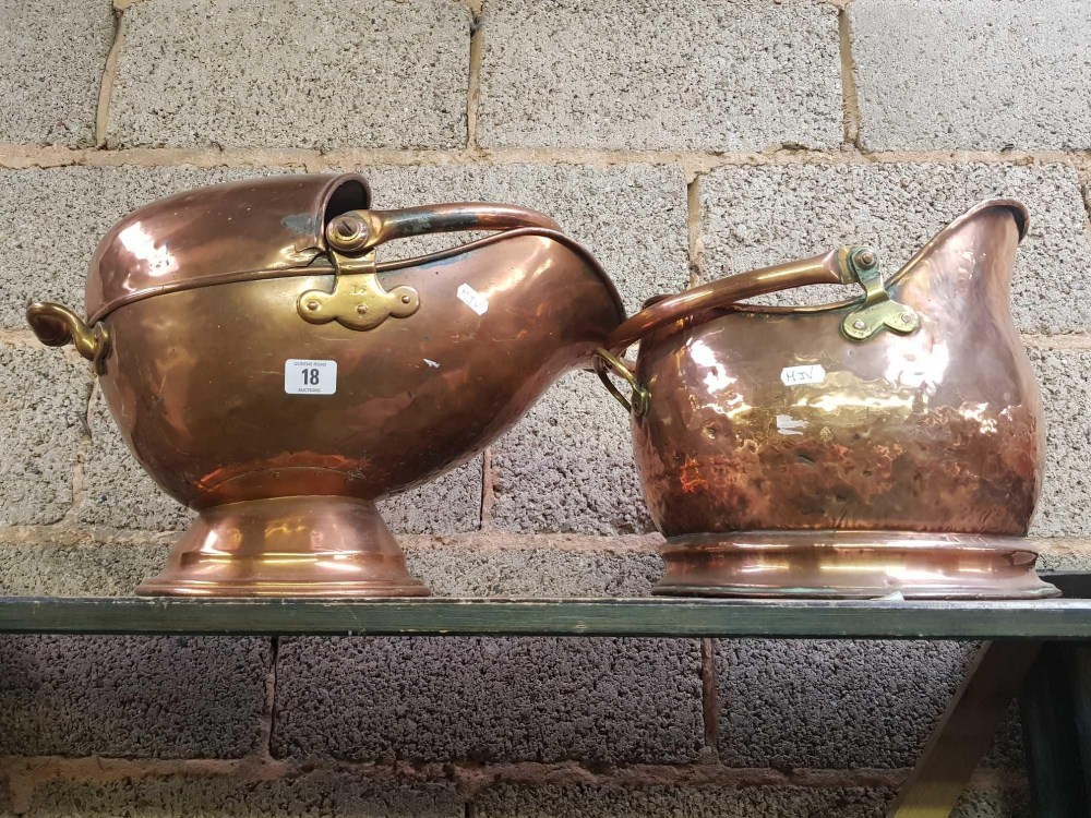 2 COPPER COAL BUCKETS