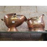 2 COPPER COAL BUCKETS