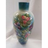 MOORCROFT LAMP BASE WITH POT BLUE GREEN BOUGAINVILLEA FLOWERS