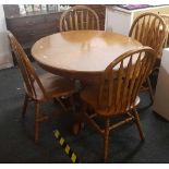 CIRCULAR TABLE WITH 4 MATCHING CHAIRS - 1 CHAIR A/F