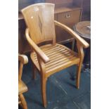 SLAT BOTTOM ELBOW CHAIR