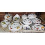 2 SHELVES OF ROYAL WORCESTER TABLEWARE INCL: WILD HARVEST, EVESHAM & A LARGE STUDIO STYLE SOUP POT