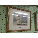 MARKET SCENE WITH FIGURES, WATERCOLOUR, INDISTINCTLY SIGNED