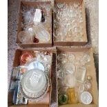 4 CARTONS OF MIXED GLASSWARE INCL: SHIP IN A BOTTLE & A CAITHNESS GLASS BOWL