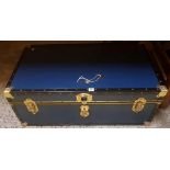 MODERN BLUE/ BLACK TRAVEL TRUNK