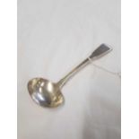 A GEORGE III SILVER SAUCE LADLE WITH CREST - LONDON 1811