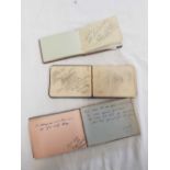 3 VINTAGE AUTOGRAPH BOOKS WITH AUTOGRAPHS FROM THE DUART SISTERS, MAX & HARRY NESBIT & OTHERS