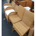 2 WICKER DINING CHAIRS & 2 WICKER TUB CHAIRS