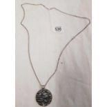 DESIGNER 'SILVER WAVES' PENDANT NECKLACE