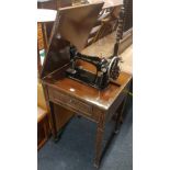 OAK CASED SINGER SEWING MACHINE