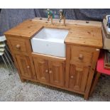 PINE KITCHEN UNIT WITH BUILT IN BELFAST SINK