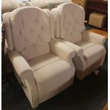CREAM RECLINING ARMCHAIR WITH A MATCHING ARMCHAIR