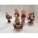 5 HUMMEL FIGURES INCL: SOLOIST & APPLE TREE GIRL