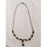 METAL GARNET SET NECKLACE