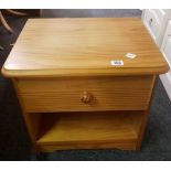 PINE BEDSIDE CABINET WITH SINGLE DRAWER