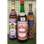 2 BOTTLES VERMOUTH & BOTTLE OF ROMANTTI