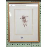 DRAWING OF A JUMPING FIGURE. SIGNED ON REVERSE.