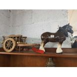 A DISPLAY SHIRE HORSE & CART
