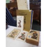 HUMMEL FIGURE MUSICAL BOX, 2 F/G PICTURES & A HUMMEL COLLECTORS CATALOGUE